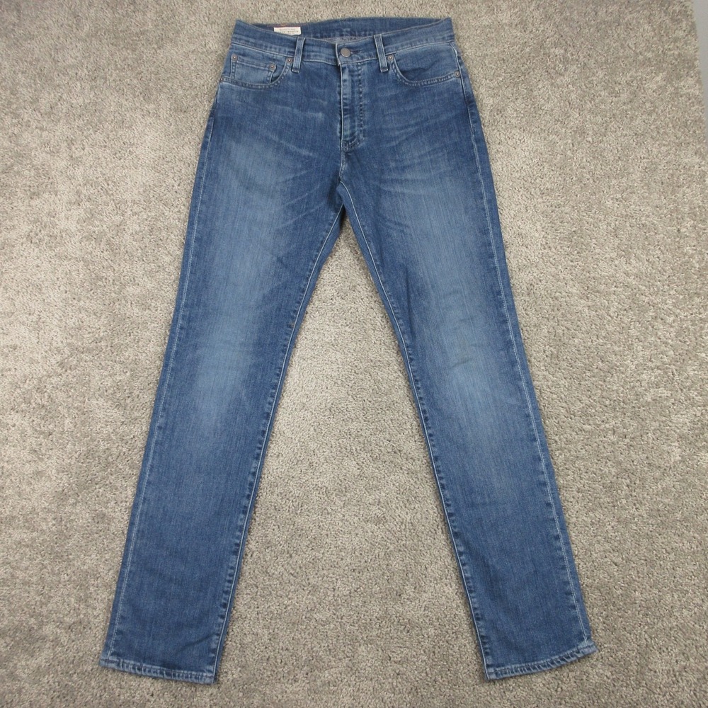 Levis Jeans Mens 30x32 Blue 511 Slim Straight Faded Whisker Stretch Denim Pants